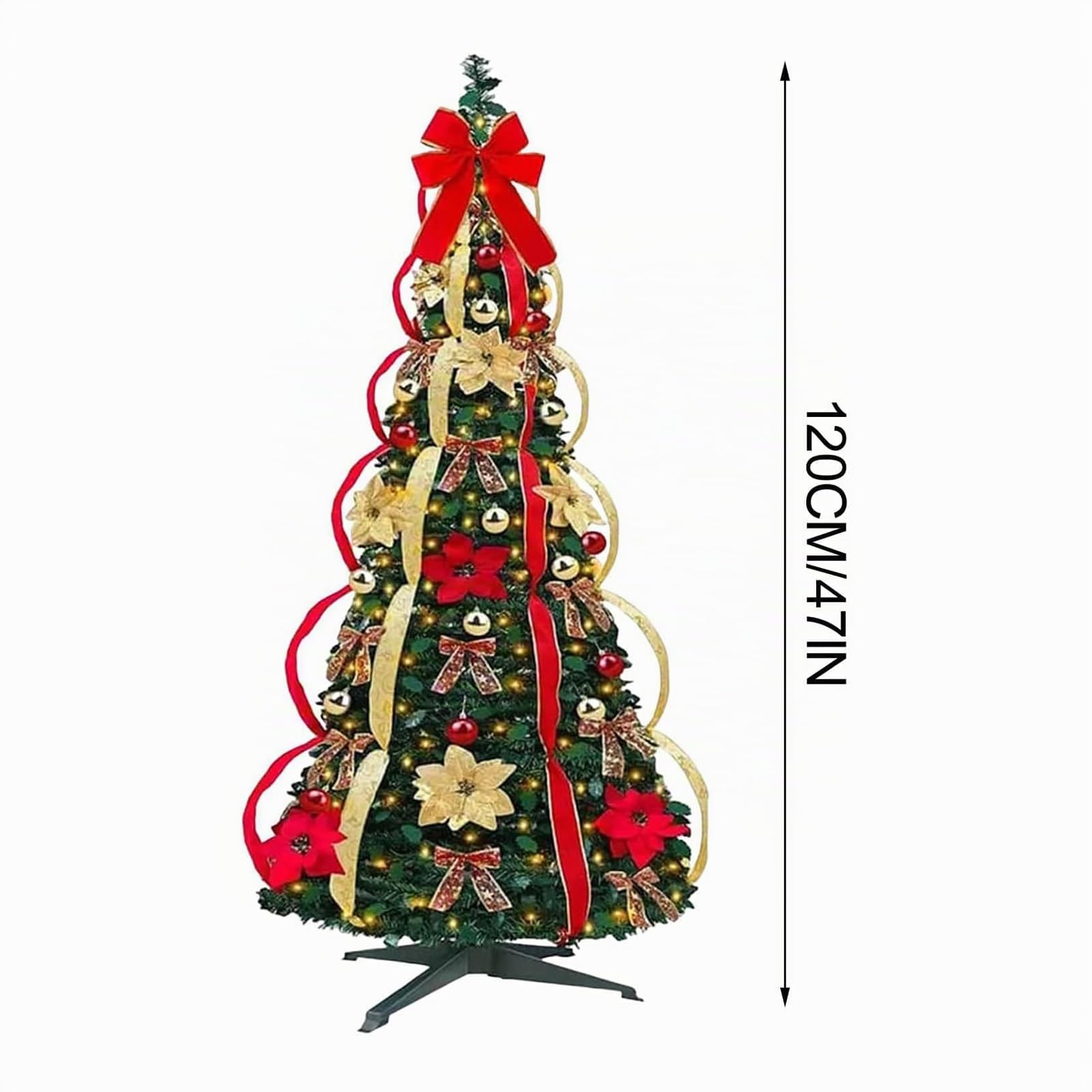 1.8/1.5M Sapin de Noel, Sapin Noel Artificiel, Sapin de Noel Lumineux LED, Premium Arbre de Noël Artificiel - Sapin Artificiel avec Support en métal (A-1.2M)