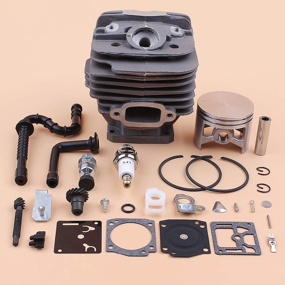Tiempo Beixi 48 mm Cilindro del pistón Manguera Aceite Combustible Cadena Tensor de Carb Kit de reparación Compatible con Stihl MS360 036 MS 360 Motosierra reconstrucción de Piezas 11250201206