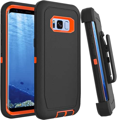 Case for Galaxy S8 with Clip, Heavy-Duty Tough Rugged Shockproof