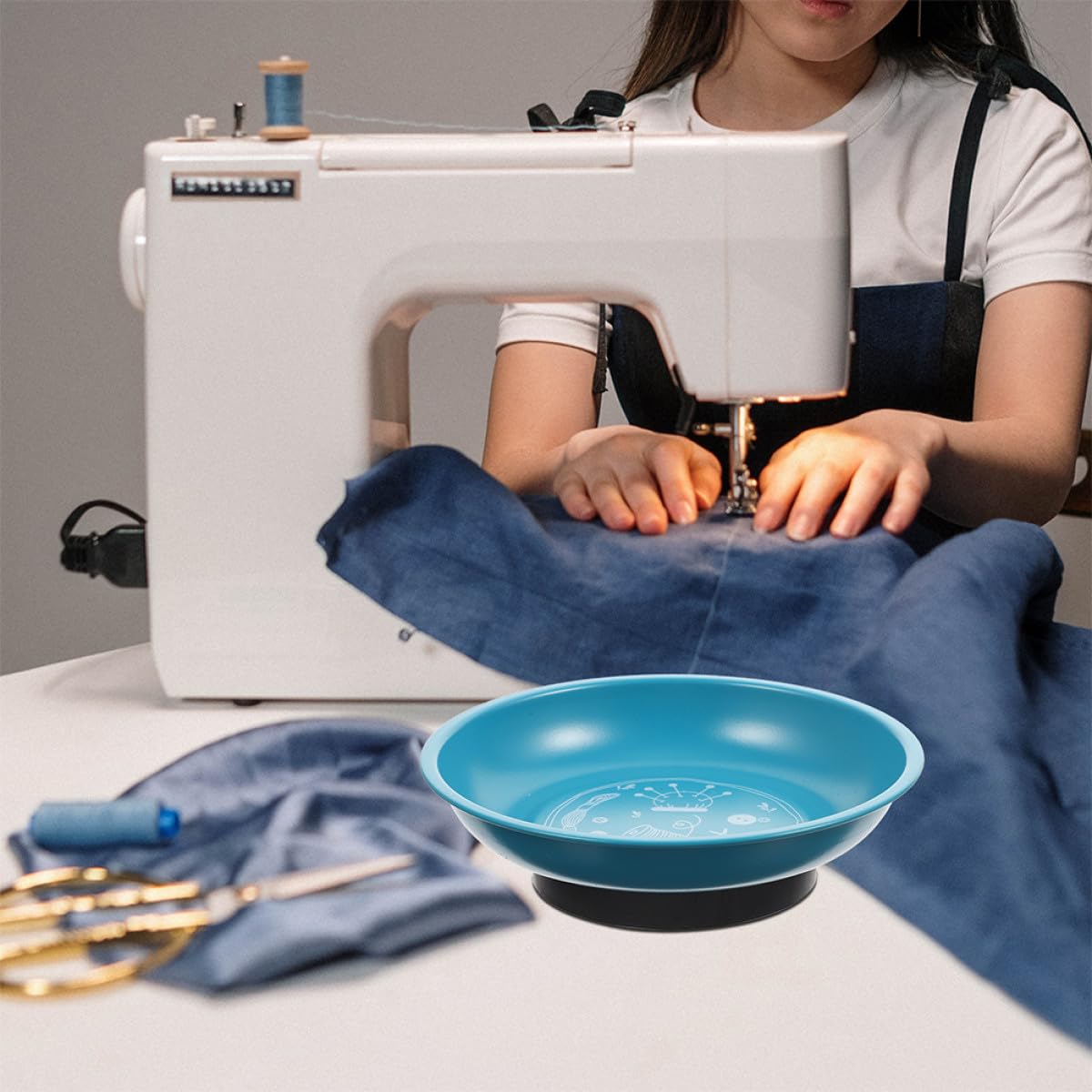 Portaagujas Magnético en Forma de Cuenco para Suministros de Costura, Acero Inoxidable, 2 Piezas, Diseño Estable para Escritorio, Organizador de Agujas y Alfileres