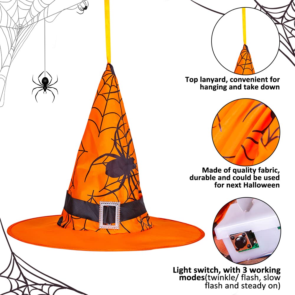 1 Pièce Chapeaux De Sorcière Halloween, Chapeau Sorciere Femme Noir Avec Bande Violette Accessoires De Costumes De Fete Halloween 98340736
