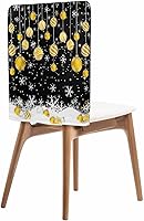 Vista 1 de Paquete de 4 fundas de respaldo de bolas de Navidad para sillas de comedor, lavables, extraíbles y lavables, protector de silla para boda, fiesta