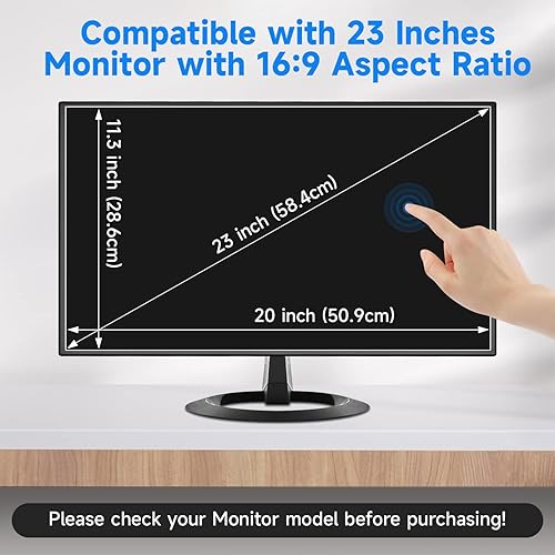 Miniatura 7 de Paquete de 2 cubiertas antideslumbrantes para pantalla de computadora de 23 pulgadas, protección ocular, película antirreflejos mate para 23