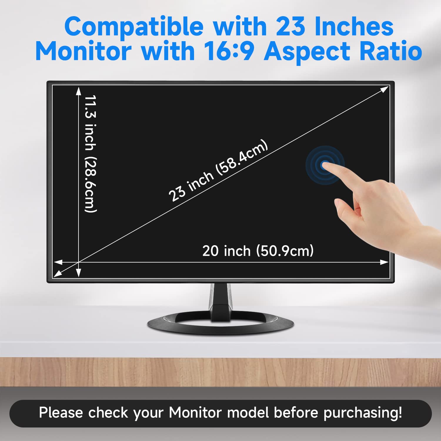 Paquete de 2 cubiertas antideslumbrantes para pantalla de computadora de 23 pulgadas, protección ocular, película antirreflejos mate para 23 pulgadas con relación de aspecto 16:9 monitor de pantalla 7