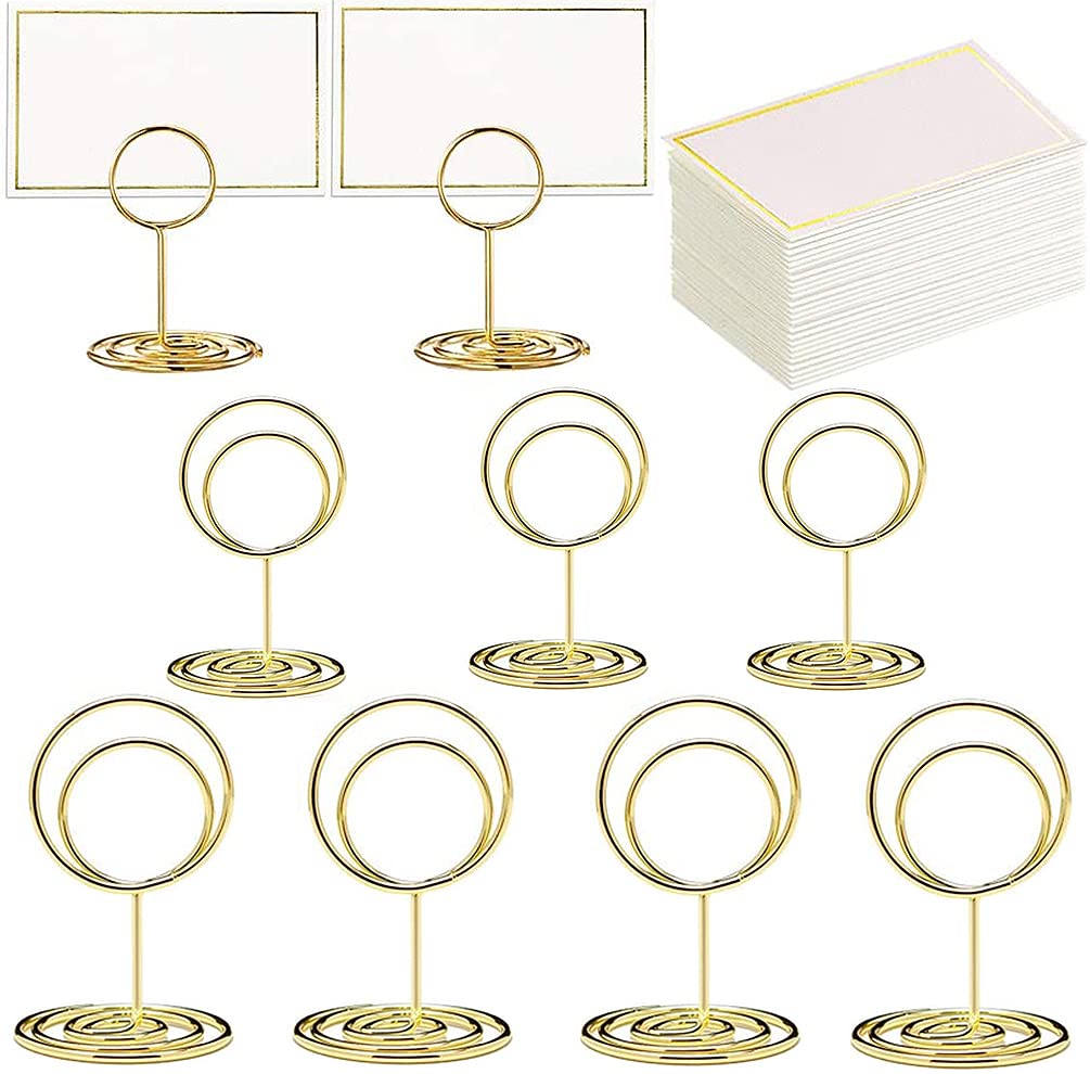 Buy 24 Pcs Premium Gold Table Number Holders and 24 Pcs Place Cards