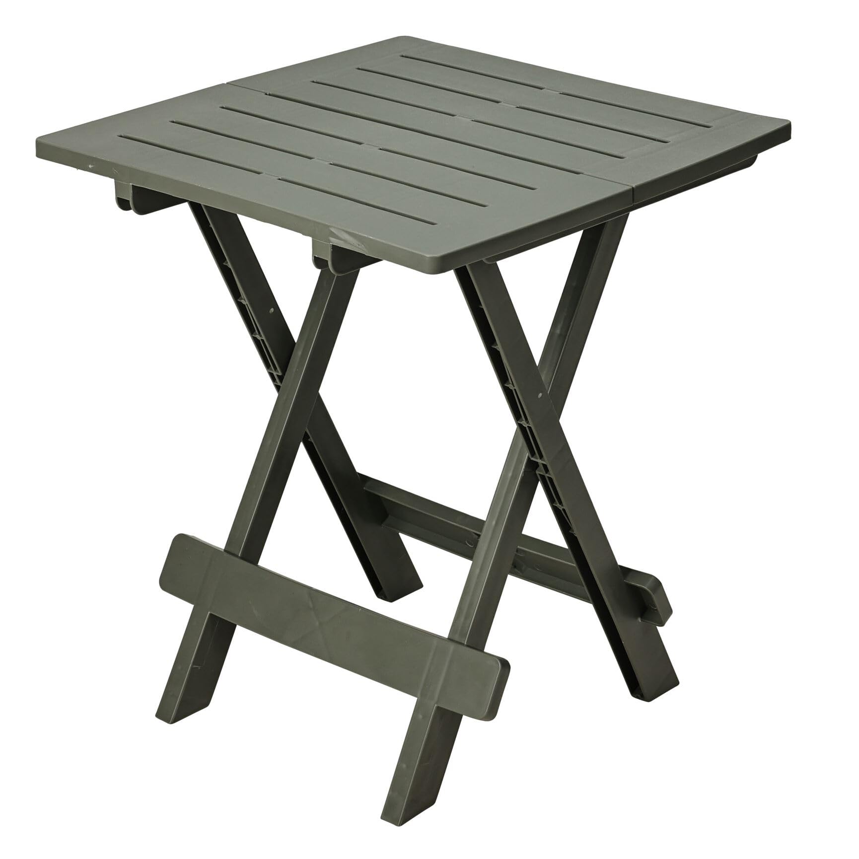 Carousel Home Green Plastic Folding Garden Side Table | Lightweight Weatherproof Outdoor Table | Compact Foldable Table for Camping, Balcony or Patio