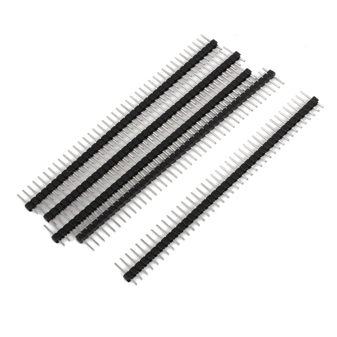 Aexit 5 Pcs Audio & Video Accessories 1x40P 2.54mm Pitch Straight Single Row PCB Connectors & Adapters Pin Headers