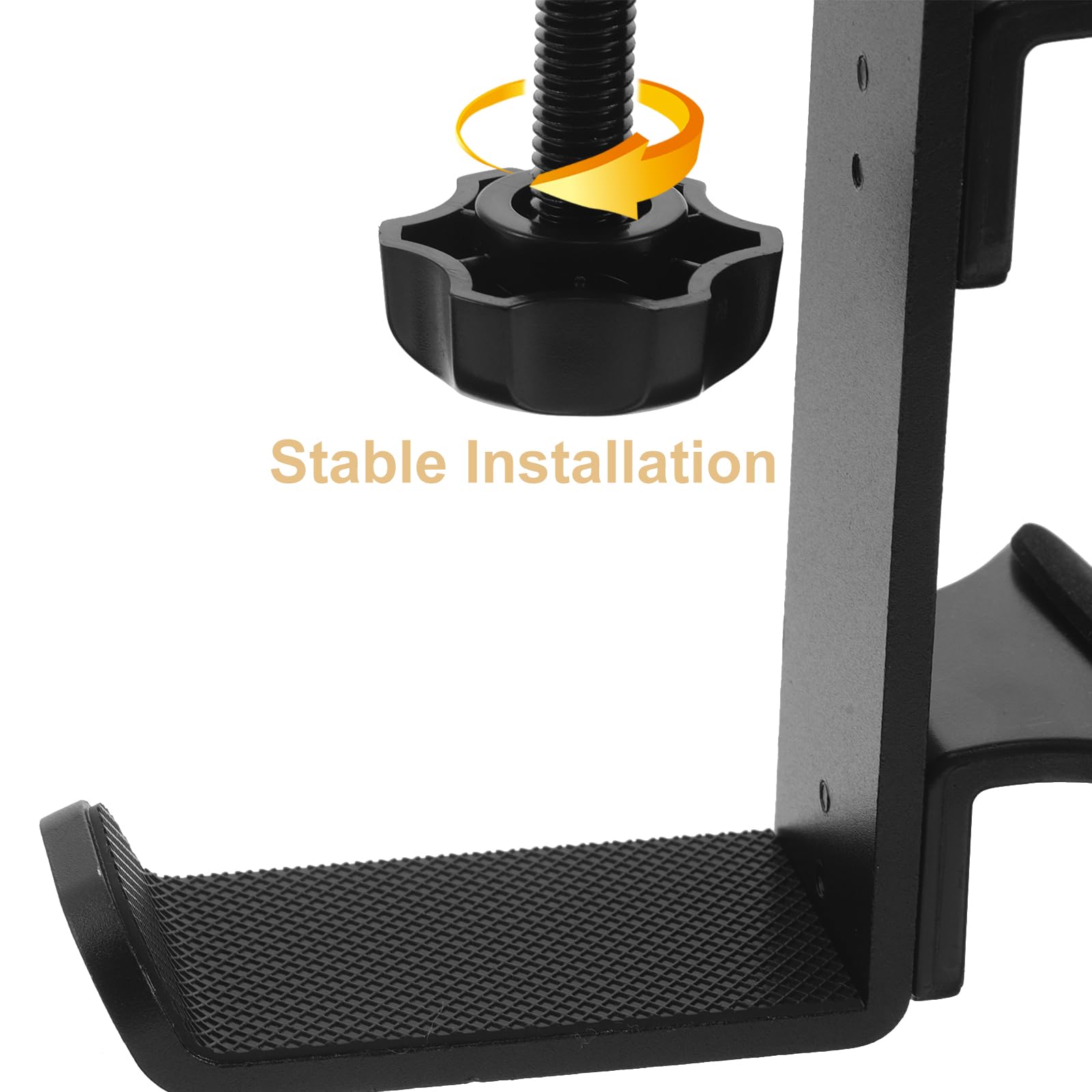 NOLITOY Soporte Portátil para Auriculares y Portavasos Negro, Soporte Multiusos de Metal con Base Antideslizante, Abrazadera Ajustable para Escritorio Oficina y Gaming, Organizador