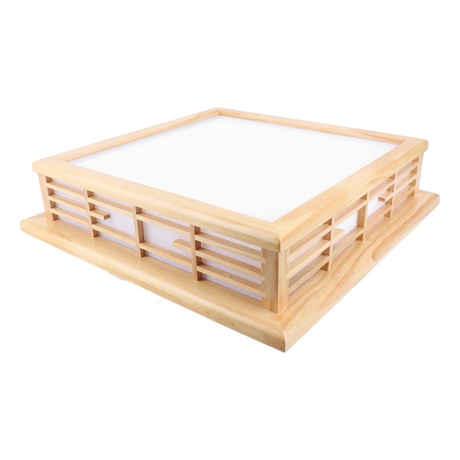 RIZGHWOY Regulowana Temperatura Barwowa Drewniana Sufitowa LED Elegancka do Montażu Podtynkowego z Pilotem do Jadalni, Restauracji LED