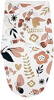 HOUSBAY 100% Cotton Newborn Swaddle Sack with 2-Way Zipper - Breathable Sleep Sack for 0-3 Months Babies (Red Flower, S/M)