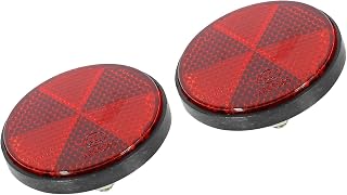 Pair M6x1.0 Red Plastic Universal Screw Mount Reflective Warning Reflector for Motorcycle Bike Durable Material Replacement
