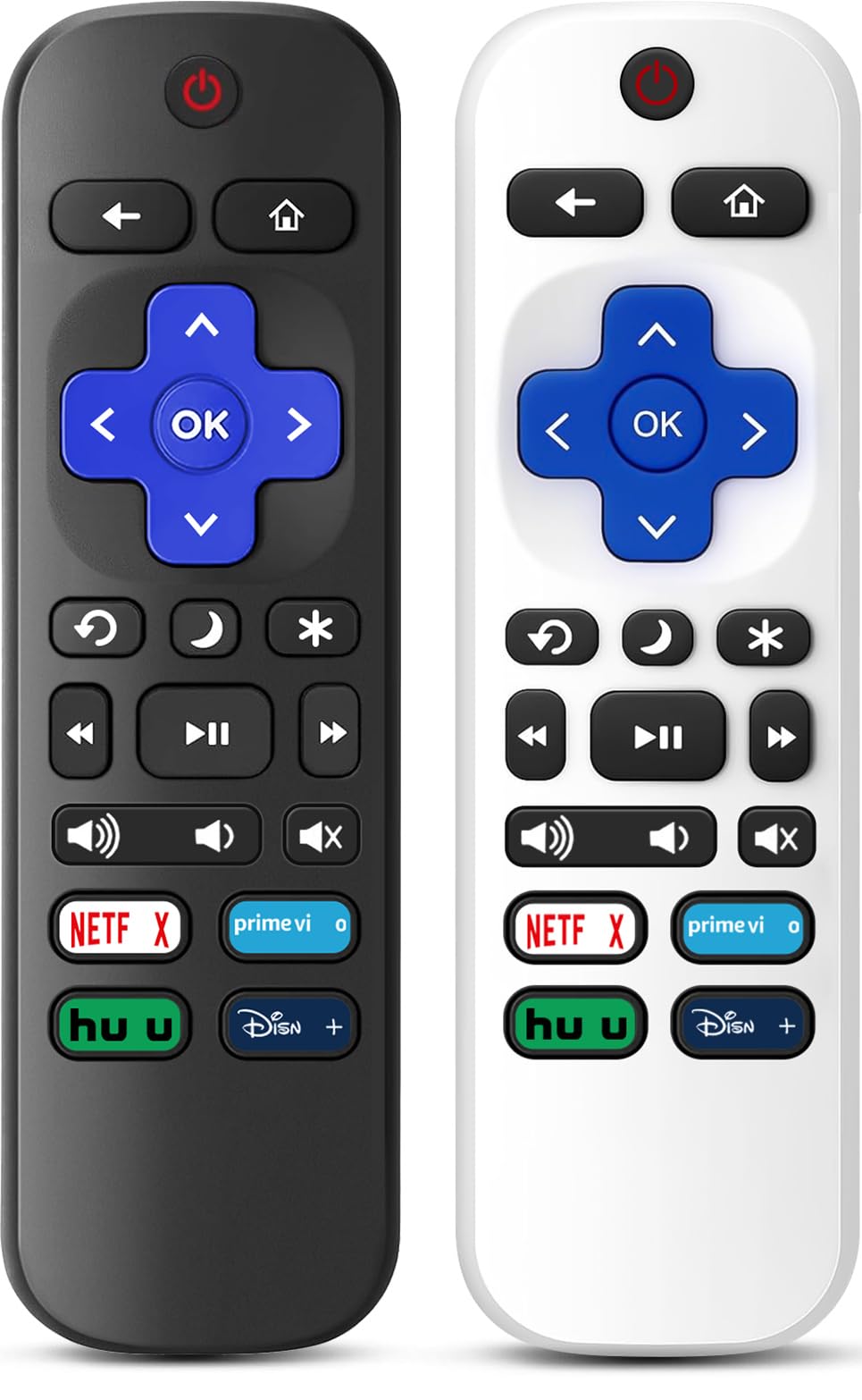 Photo 1 of (Pack of 2) Replacement Remote Control Only for Roku TV, Compatible with All TCL/Hisense/Onn/Sharp/Philips / (Not for Roku Stick, Box or Speaker)(Obsidian Black&Glacier White)