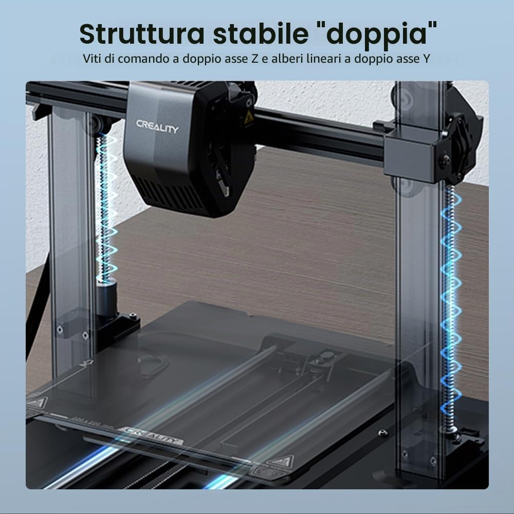 Stampante 3D Creality Ender 3 V3 SE, 250 mm/s di velocità di stampa 3D con livellamento automatico CR Touch, estrusore diretto Sprite a doppio asse Z e asse Y, stampa 8.66 * 8.66 * 9.84in
