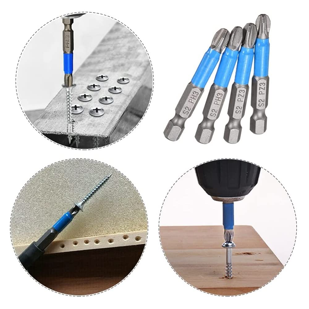 Uenhoy 12-teiliges Magnetisches Bitset – PH & PZ Größen, 5,1 Cm, 1/4 Zoll Schaft