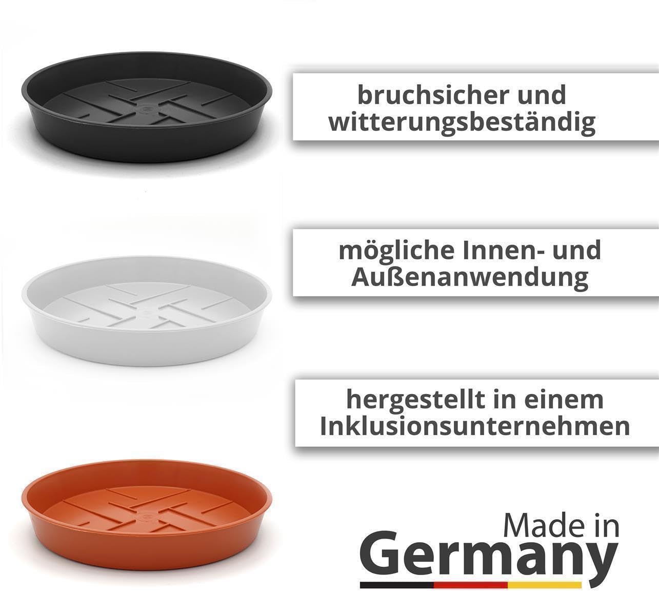 Plastard 3er Set Blumentopf-Untersetzer Ø 40 cm Rund Kunststoff Anthrazit
