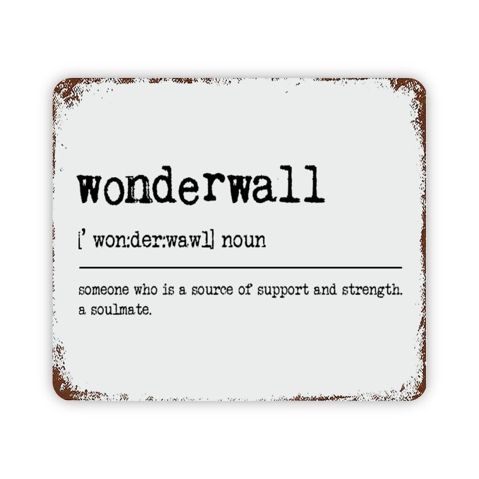 ENEDNATE Vintage Man Cave Aluminum Tin Metal Sign with Saying 12"x16" Wonderwall Definition Dictionary Word Meaning Retro Street Metal Signs for Indoor Outdoor Garden Patio Yard Cafe Pub Home Decor
