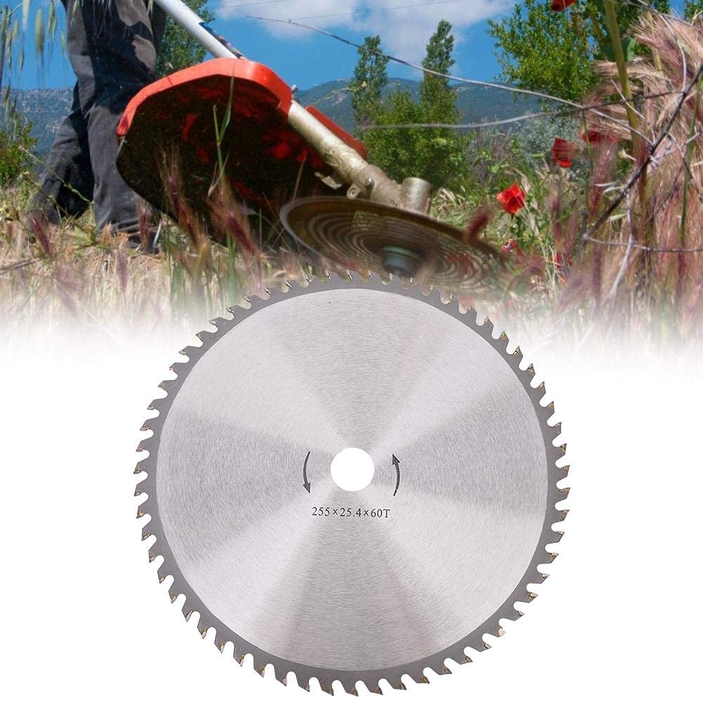 60T 10" Steel Cutting Blade, Alloy Steel Brush Cutter Grass Trimmer Blade, Industrial Level Steel and Metal Saw Blade, High Hardness Size-255 X 25.4 X60T 80T 1