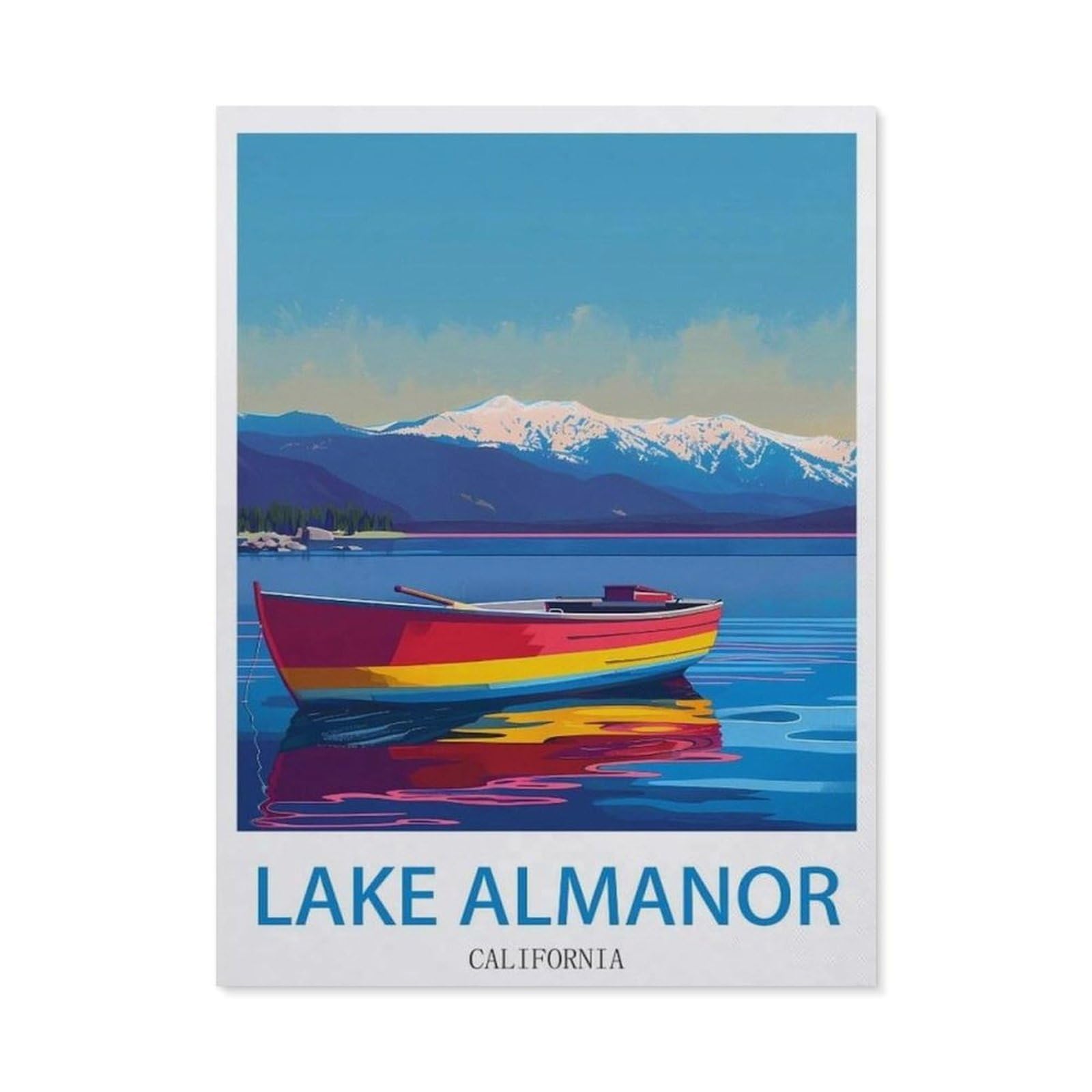 Funny Metal Tin Signs，Lake Almanor California，Bar Club Cave Home Kitchen Rustic Travel Metal Signs Wall Art Decor(15x30cm）6x12 inch-ED15