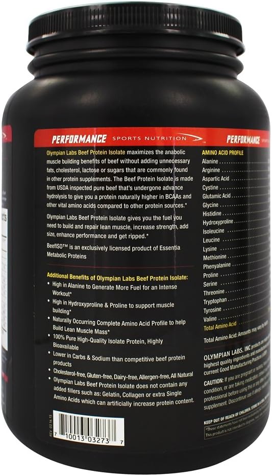 Olympian Labs Beef Protein Isolate Powder, 24g Protein, BST Free, 2 Grams BCAA's, Muscle Building Amino Acids, 1 Pound, Flavored with Real Chocolate - Image 4