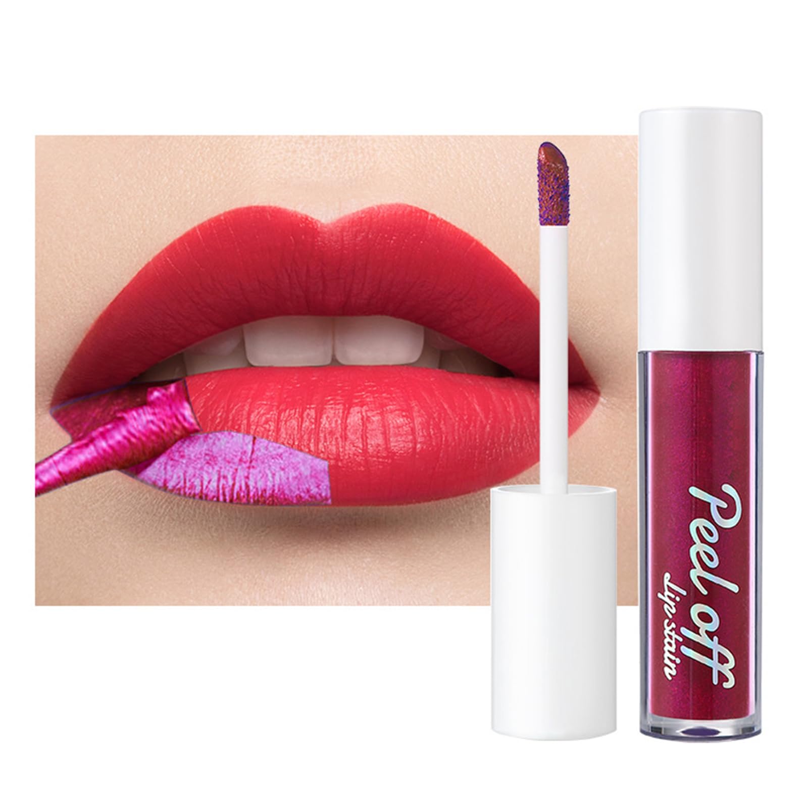 dPois Long Wearing Matte Lip Gloss Peel Off Tint Waterproof Smudge Proof Silky Smooth Lightweight Non Sticky Hydrating