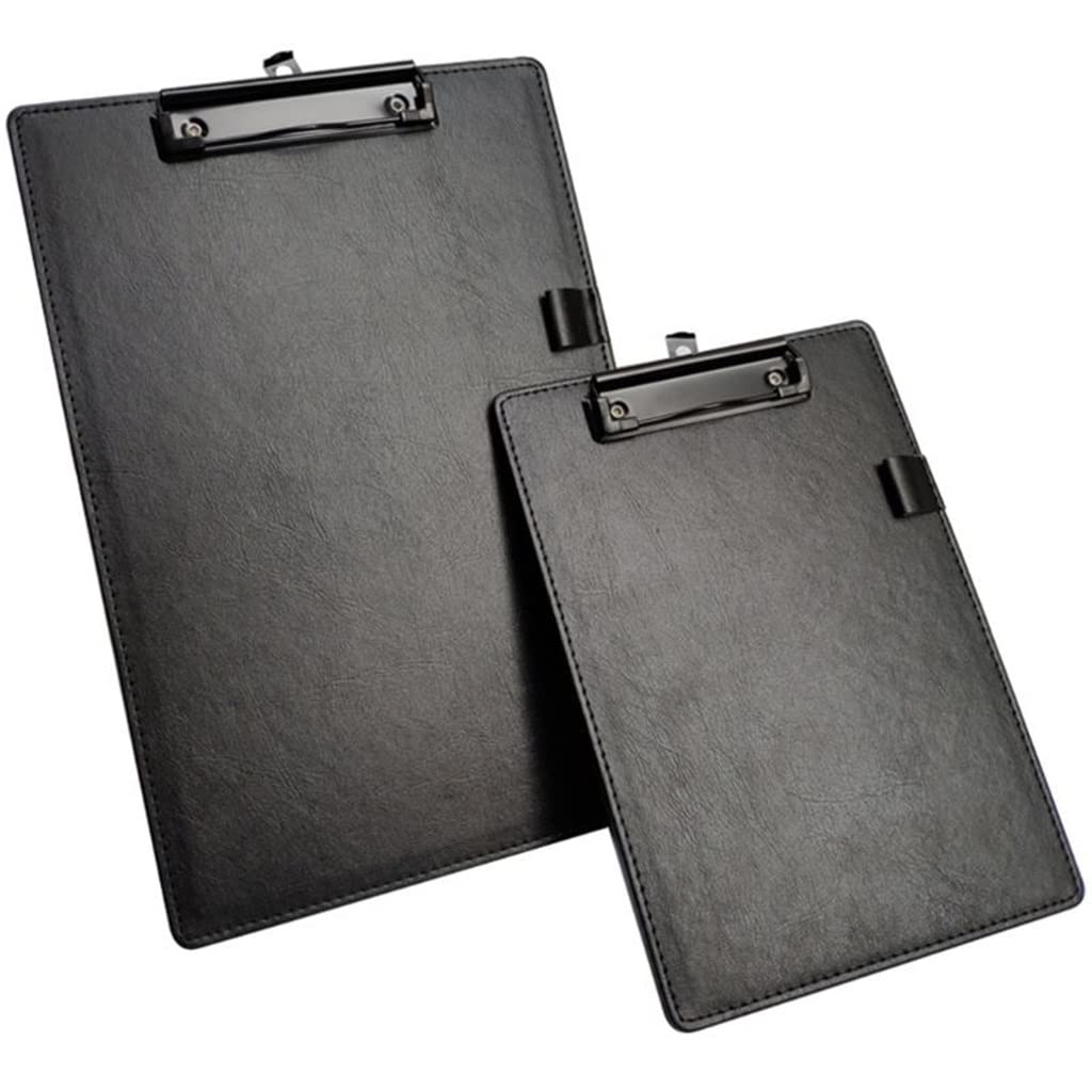 Cartellina portablocco in pelle PU, formato A4, A5, con clip per carta, blocchetto per scrivere, organizer per cancelleria e documenti (formato A5)