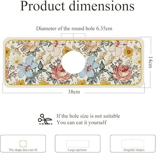 Miniatura 5 de KHBVCG Tapete de drenaje de grifo de estilo fantasía, tapete de drenaje antideslizante para grifo de barro de diatomeas, tapete de secado de platos