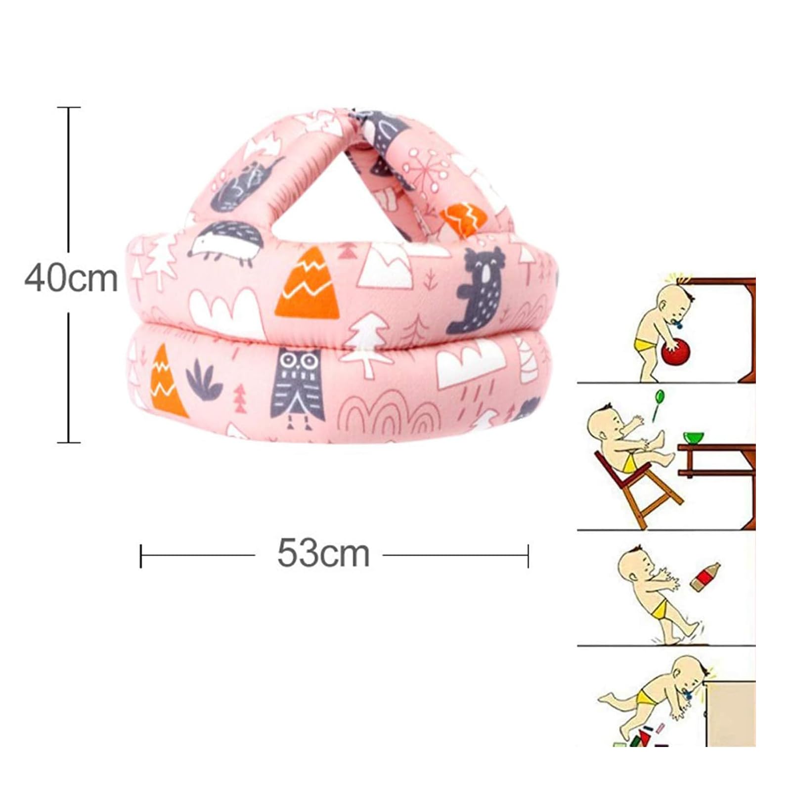 QingWing Babyhelm voor pasgeborenen, tegen haaruitval, 360