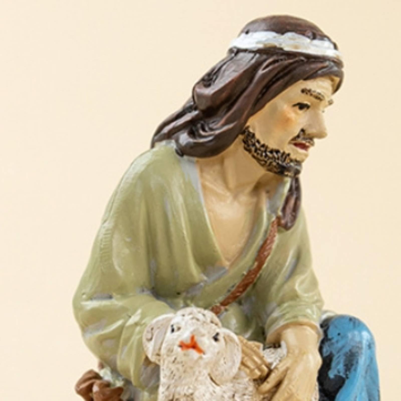 1 Krippenfiguren Set Miniatur Krippenszene Krippenstall Figuren Tiere Krippenensemble aus Kunstharz mit Harmonischer Komposition für Kleine Flächen, Bunt