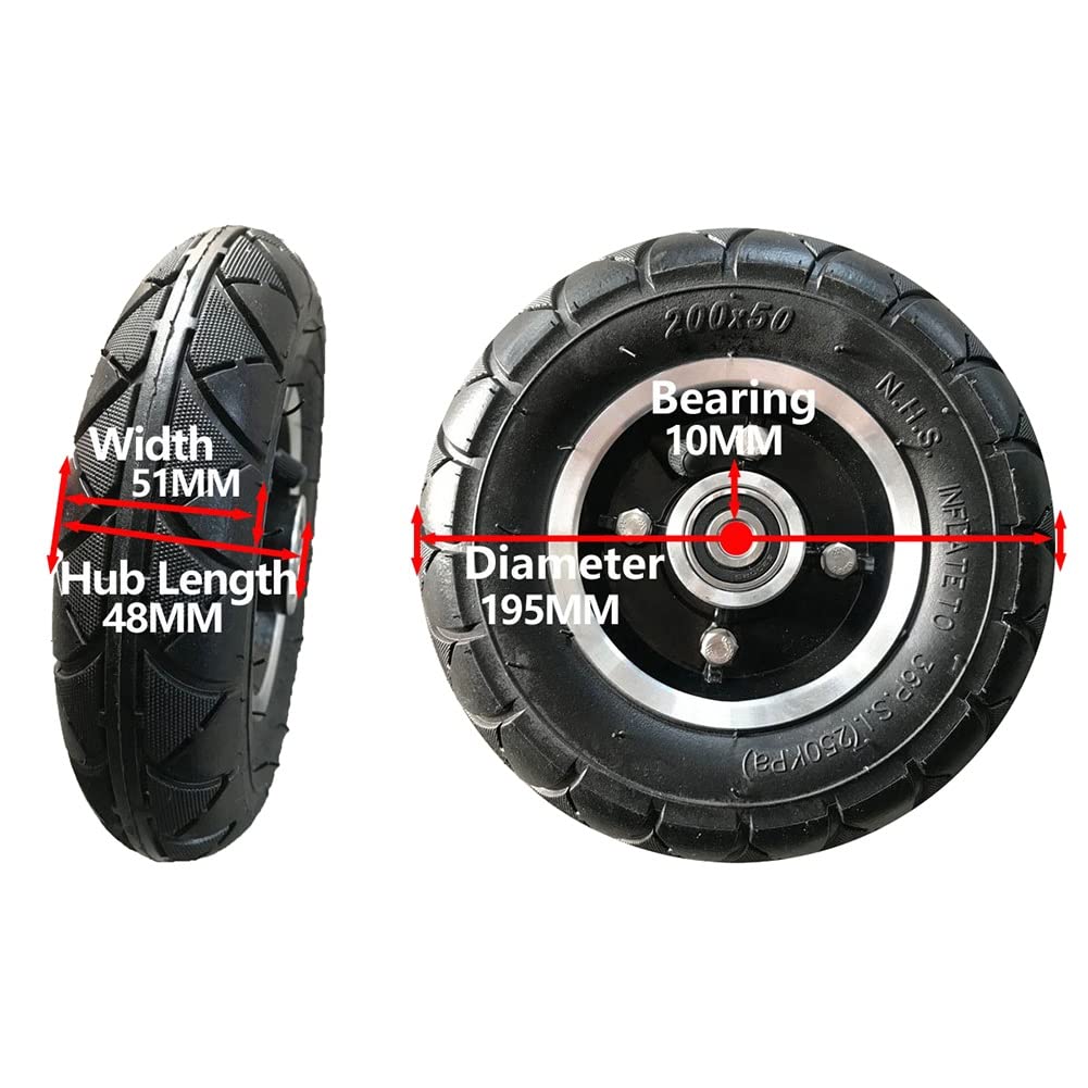 8inch Replacement Wheelchair Wheels,Wheelchair Front Wheels Casters, Anti-Slip Pneumatic Tires, Bearing: 10mm (Size : 8inch/20cm(2 Counts))