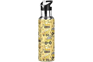 Truck Yellow Water Bottle for Boys Kids