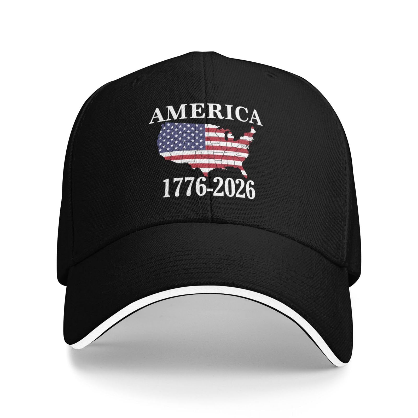 Kwqdozf Unisex Black 1776 2026 America 250 Years Anniversary Hat God Bless Usa Patriot Cap For Men Women