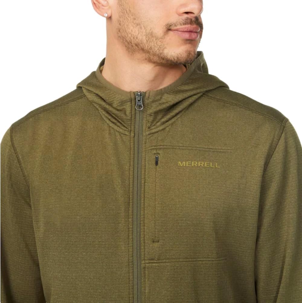 Merrell Men's Full Zip Grid Fleece Jacket Hoodie