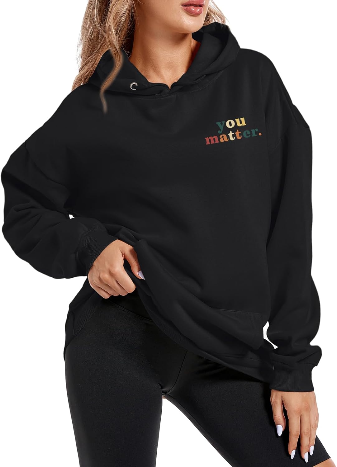 Dear Person Behind Me You Are Enough Hoodie for Women Teen Girls Oversized Aesthetic Graphic Sweatshirt Pullover Top - Image 2