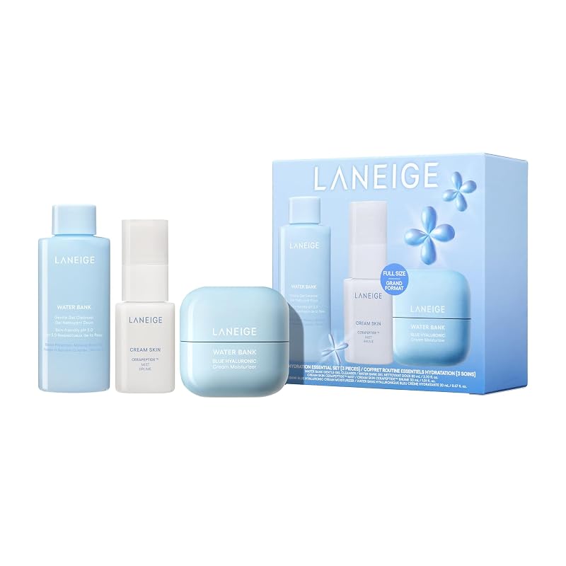 LANEIGE Water Bank Blue Hyaluronic Cream Moisturizer, Creme hidratante facial com esqualano e ceramida