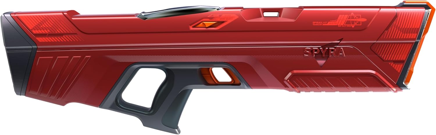 SPYRA 4 Water Blaster, Outdoor Squirt Gun for Pool Games, SpyraFour, Red - Automatic Water Blast Spyra Four for Beach, Backyard, Patio, and Garden