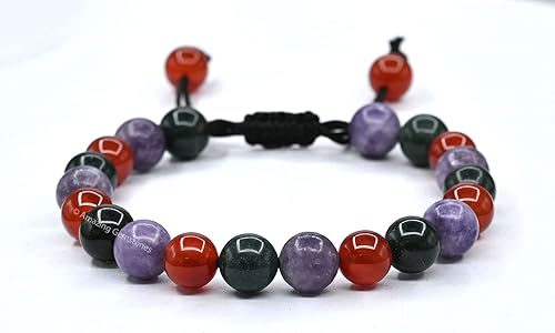 Miniatura 29 de Natural Healing Crystal Bracelet for Women - Mens Bracelet Energy Balancing Gemstones Set - Adjustable Stone Bead Bracelet for Men and Women - Anger