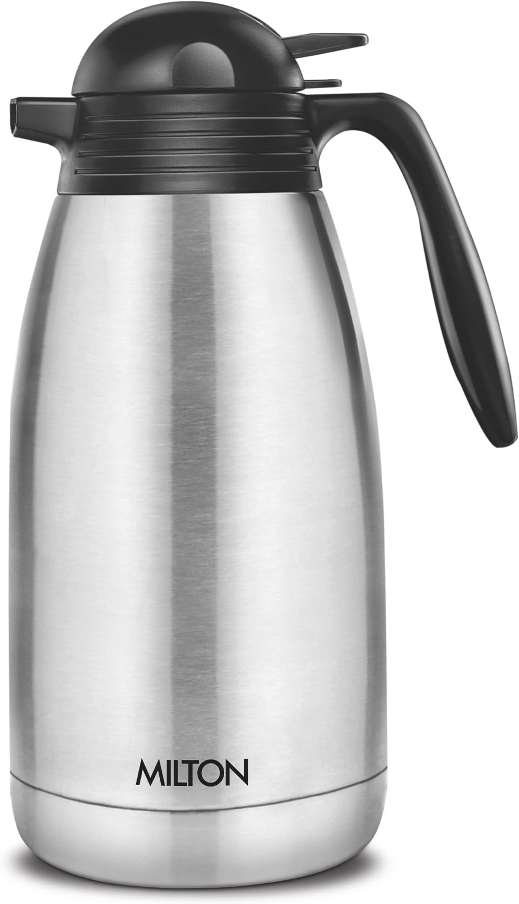 Milton Thermosteel Carafe 24 Hours Hot and Cold, 2000 ml, Silver | Rust Proof | Double Walled | Easy to Carry | Food Grade | Tea | Coffee | Juice