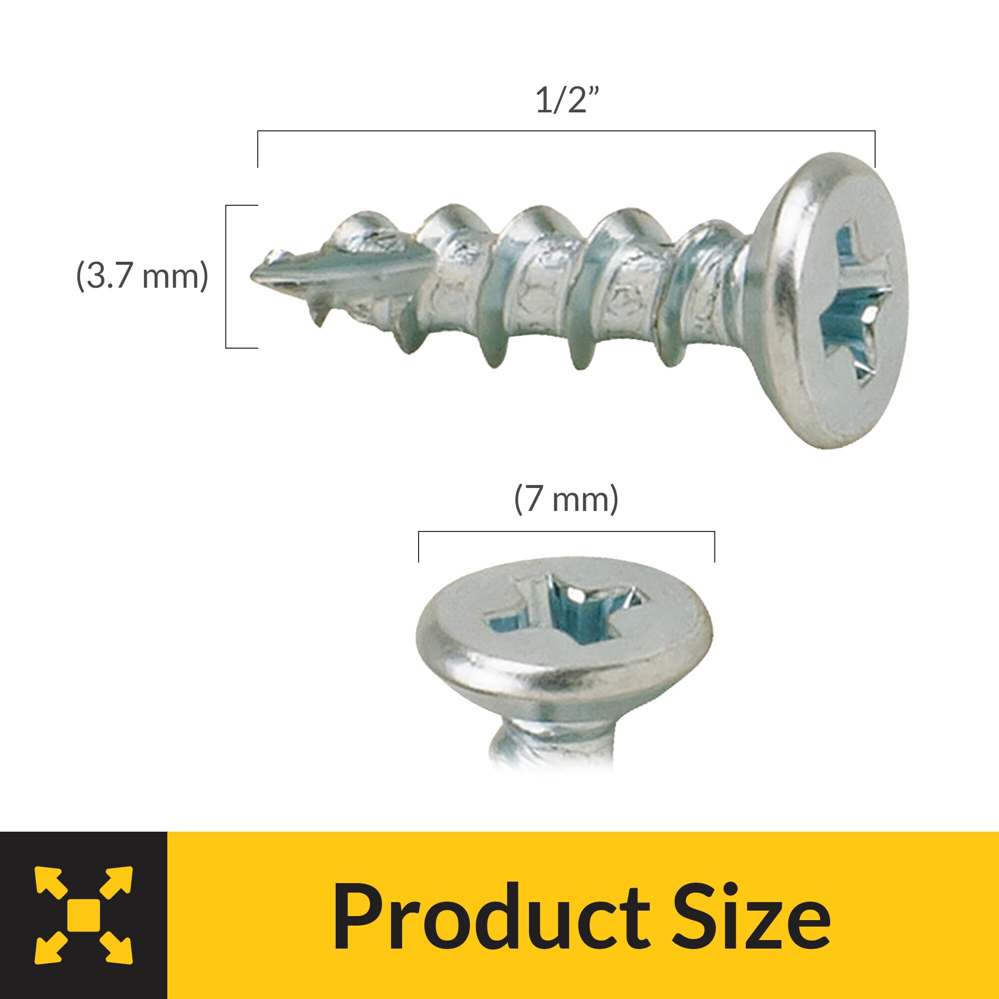 Brixwell SRW215902401 Undercut Flat Head Screw with Phillips Drive 25.4 mm Length Pack of 1000