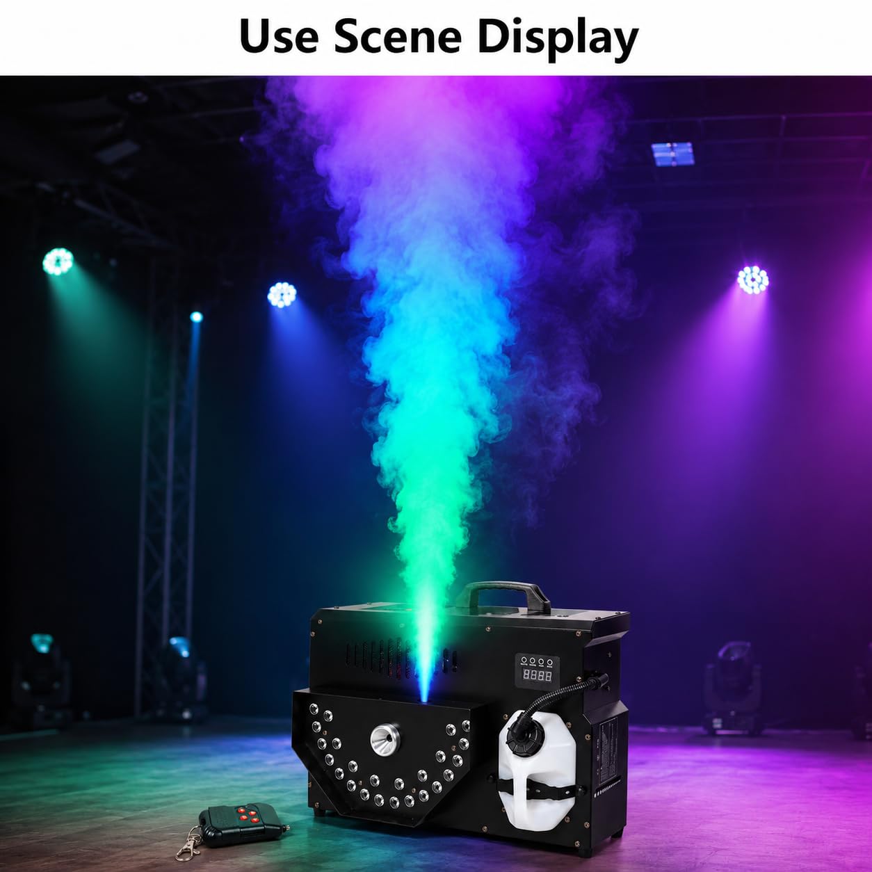 3500 W macchina portatile della nebbia, generatore di atmosfera LED ad angolo regolabile per eventi, matrimoni, bar, feste - crea l'effetto palcoscenico perfetto