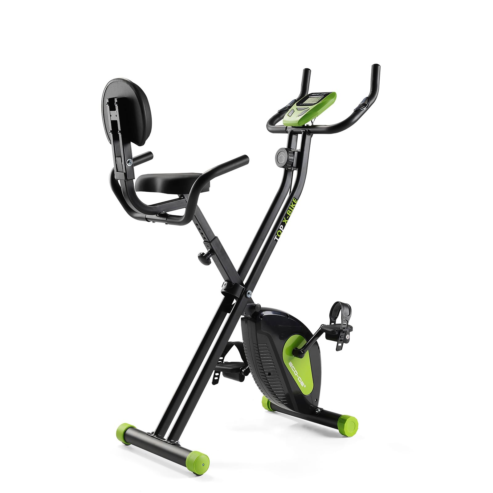 ECODE® Bicicleta Estática Plegable,​X TOP Magnet Bike, Pantalla LCD Multifunción,​Volante de Inercia,​8 Niveles Resistencia, Sensor De Frequencia Cardiaca, Doble Manillar, Bici de Spinning