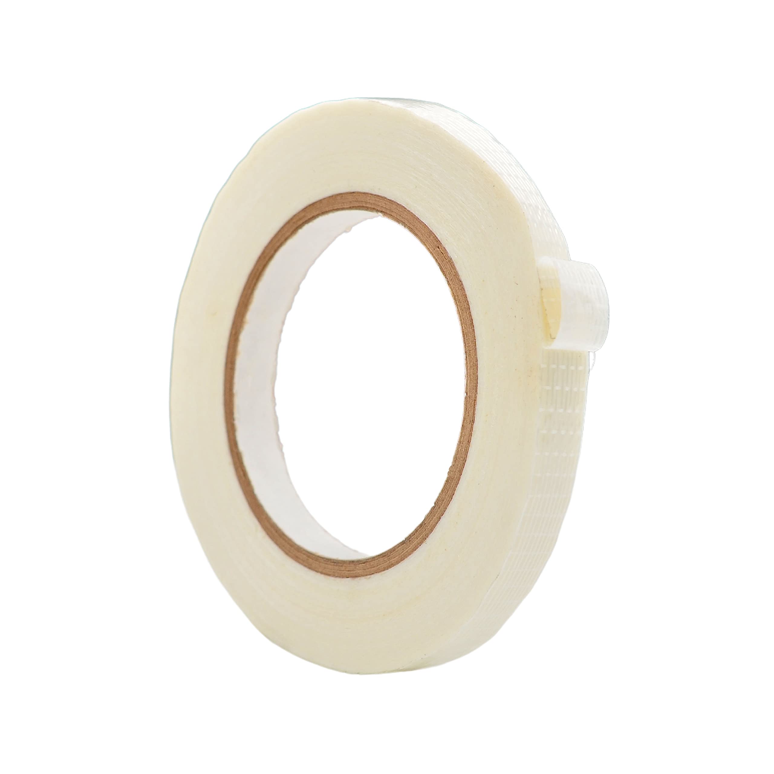 WOD BFST47 Bi-Directional Filament Strapping Tape, 1/2 inch x 60 yds. Fiberglass Reinforced Packaging Tape, Filaments Run H-V with High Adhesion and Tear Resistance, Hexayurt Tape
