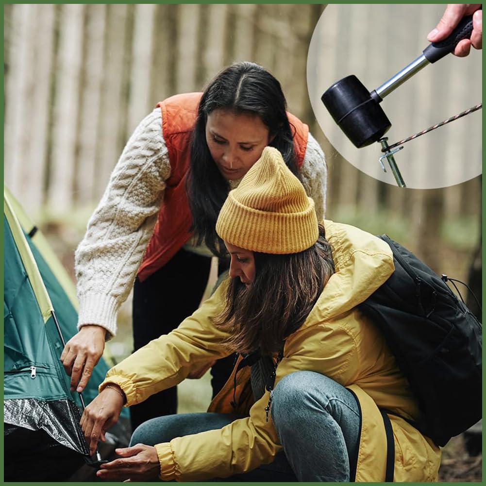 Martello in Gomma 300g, Martello da Campeggio, Accessori da Campeggio, Tenda e Outdoor, impugnatura Stabile e Antiscivolo, Martello Morbido per Artigianato e fai da te