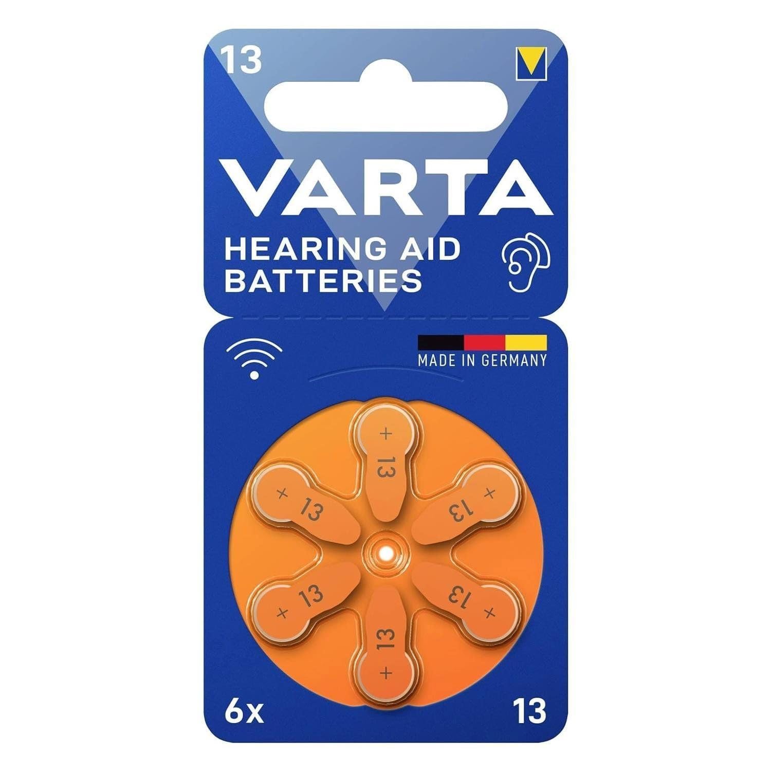 Varta 393552 Knopfbatterien für Hörgeräte – V13, 6er-Pack