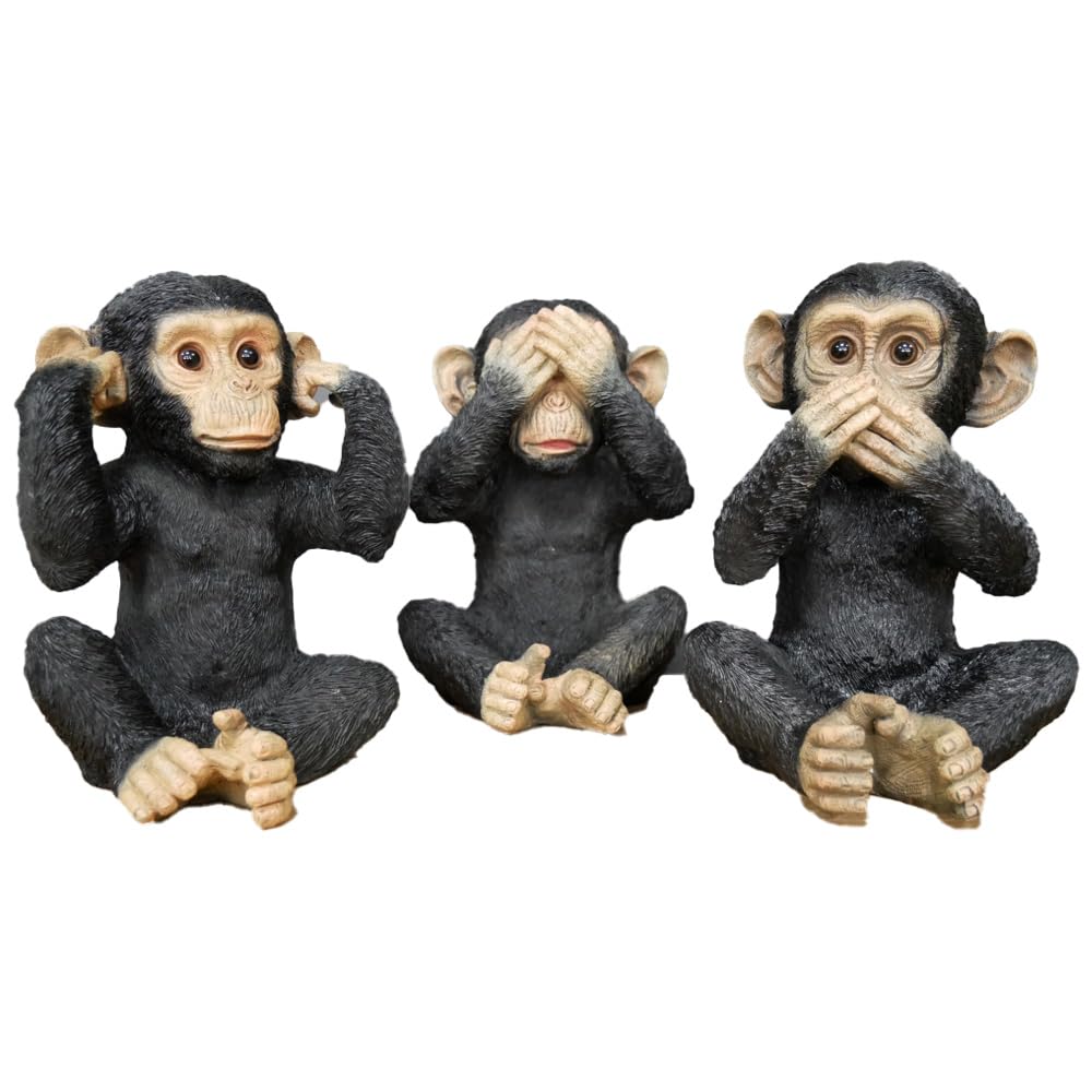 Gifts Direct 2 U Set Of 3 Wise Monkeys See No Evil, Hear No Evil, Speak No Evil Ornament Figurines