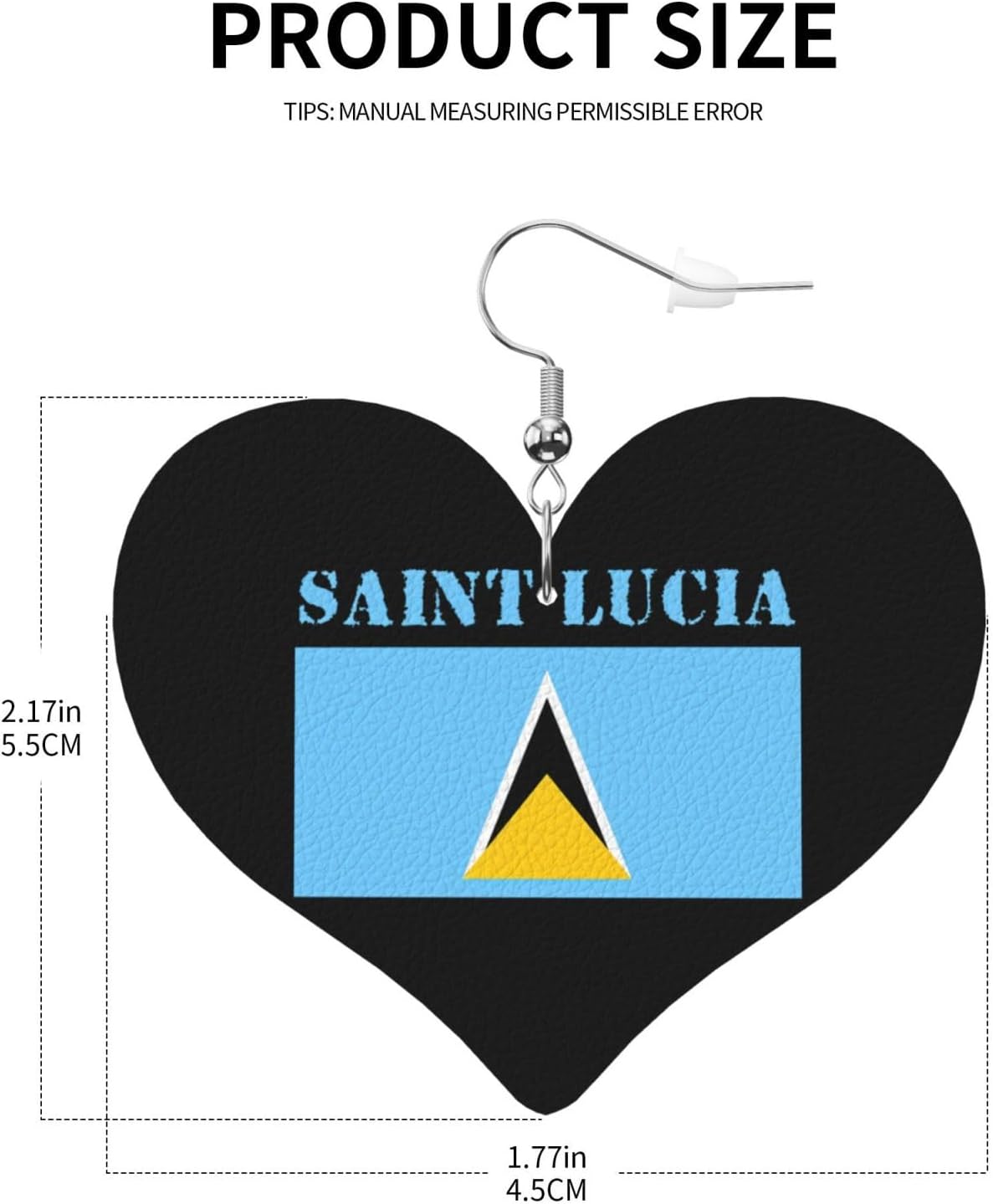 Faux Leather Heart Shape Earrings image 3
