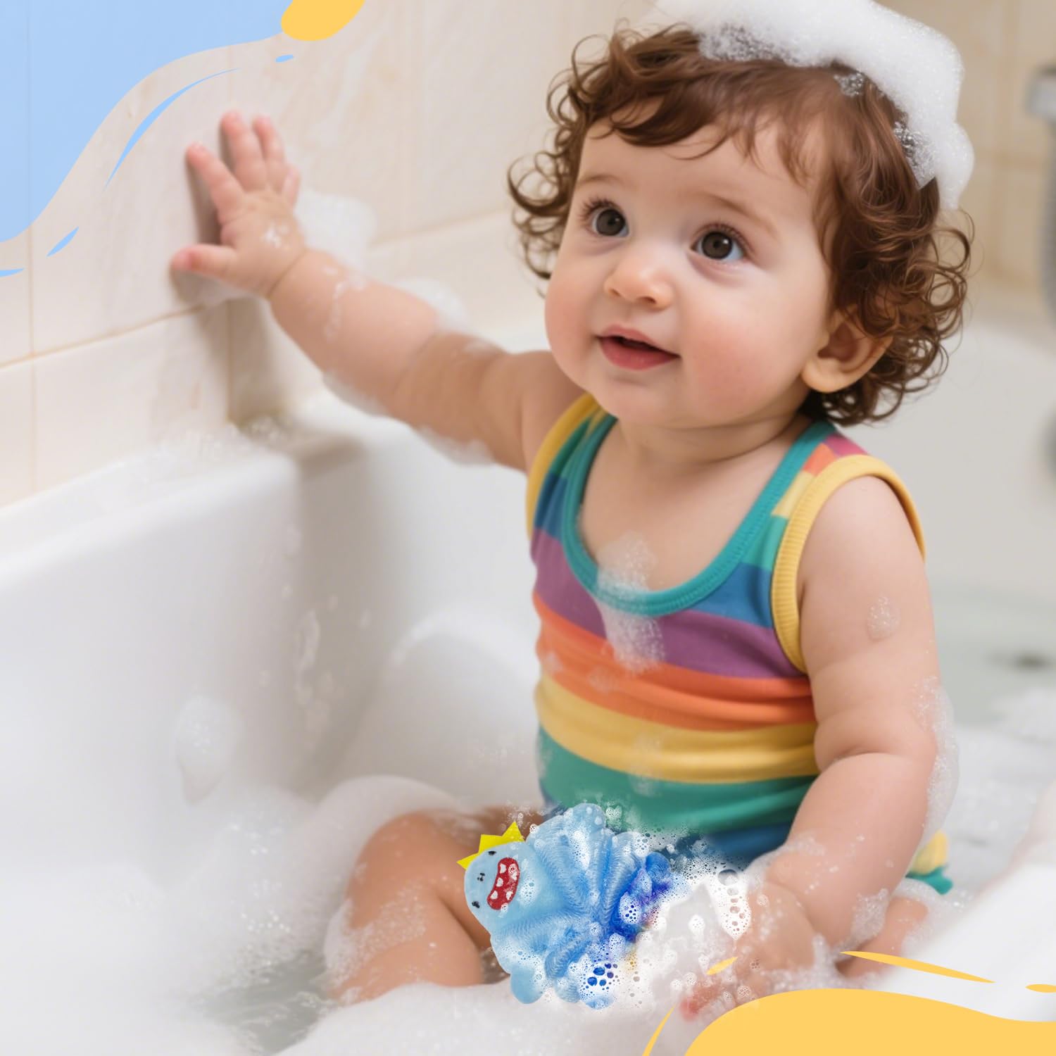 Esponjas de Baño Infantiles con Motivos Animales Tiburón y Rana