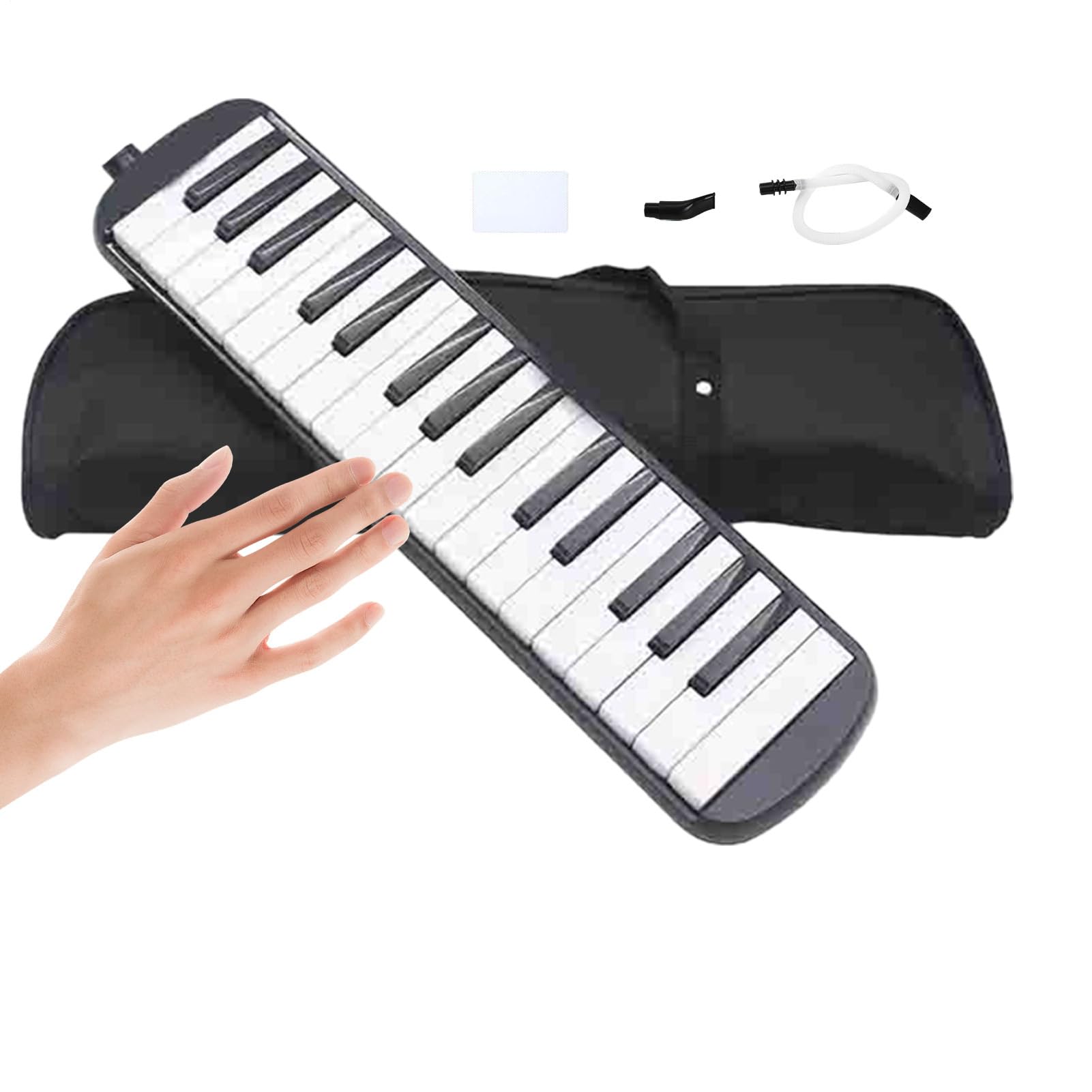Générique Melodica 32 Teclas, Instrumento Musical con Tubos Dobles, Negro
