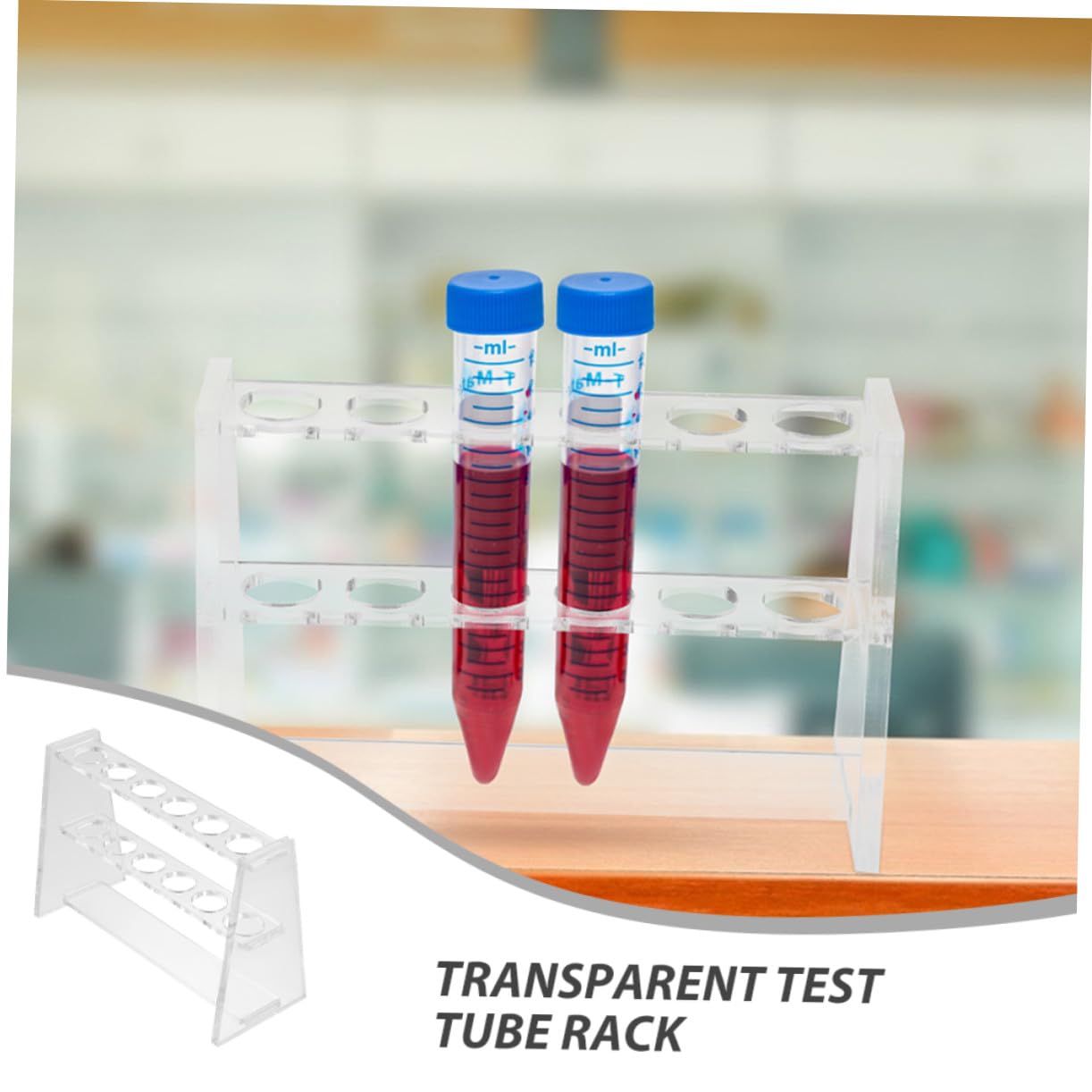 ABOOFAN 12 Pezzi Supporto per Provette Trasparente da Portaprovette Stabile per Laboratorio Adatto per Esperimenti Chimica e Biologia Facile da Pulire e Salvaspazio