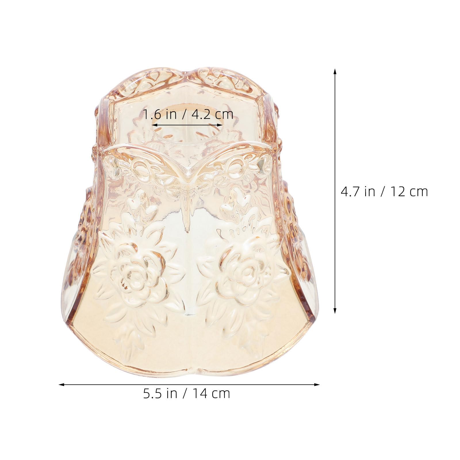 2 Piezas Pantalla de Lámpara de Vidrio Tamaño Mini de 42mm Diseño Artístico y Textura Tallada Resistente al Calor y Fácil de Reemplazar para Sala de Estar o Pasillo