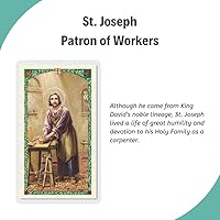 Vista 5 de Tarjeta Santa de Oración del Trabajador de San José (HC9-037E) - Laminado